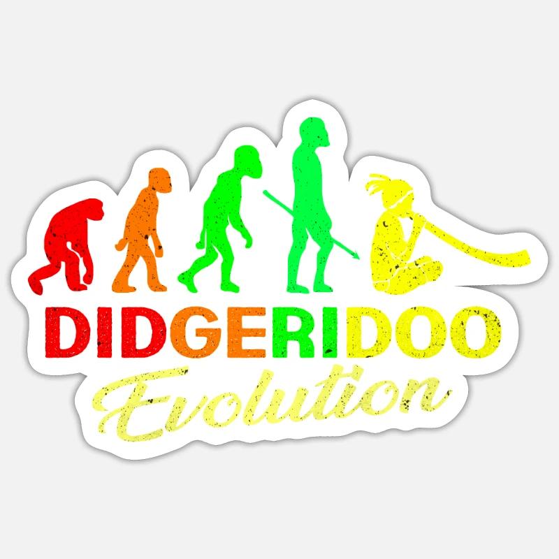 Didgeridoo - Sticker Größe S (10 x 10 cm) - Mattweiß