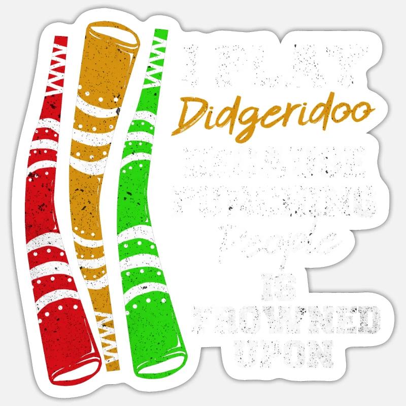 Didgeridoo - Sticker taille S (10 x 10 cm) - blanc mat