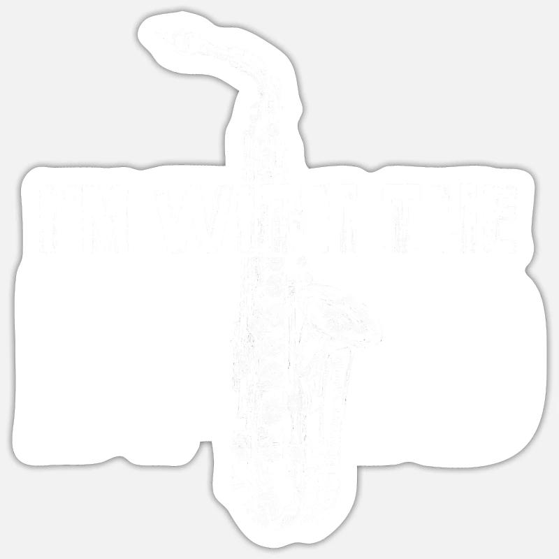 Saxophon Band - Sticker Größe S (10 x 10 cm) - Mattweiß