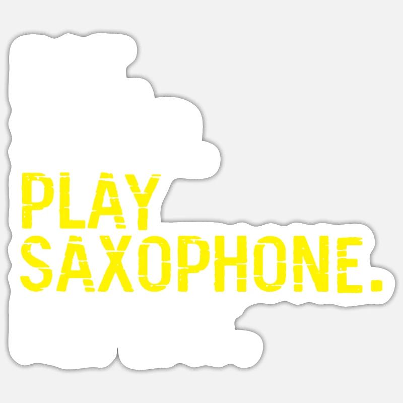 Passe-temps saxophone - Sticker taille S (10 x 10 cm) - blanc mat