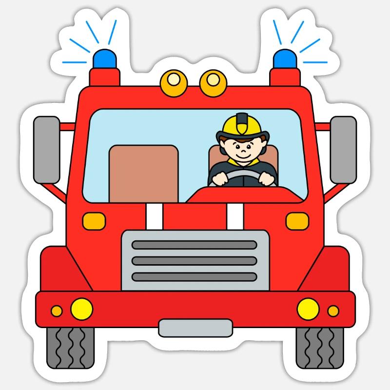 Pompier pompier utilisation de la lumière bleue Sticker taille S (10 x 10 cm)