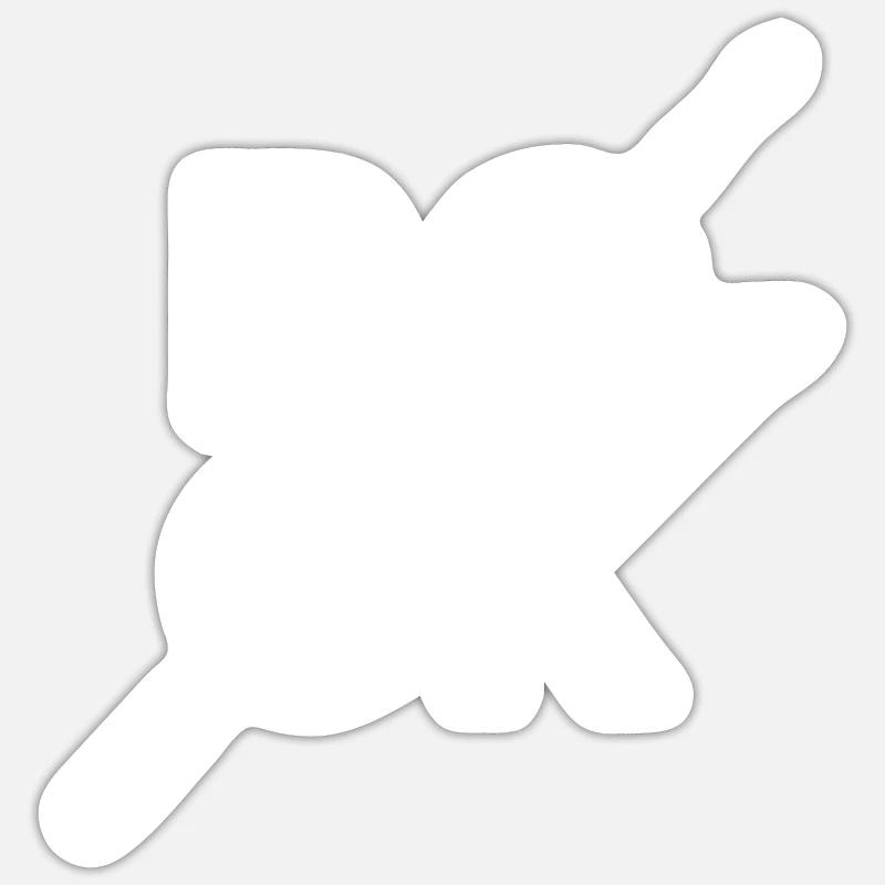 Rock text with drumsticks - Sticker size S (10 x 10 cm) - white matte