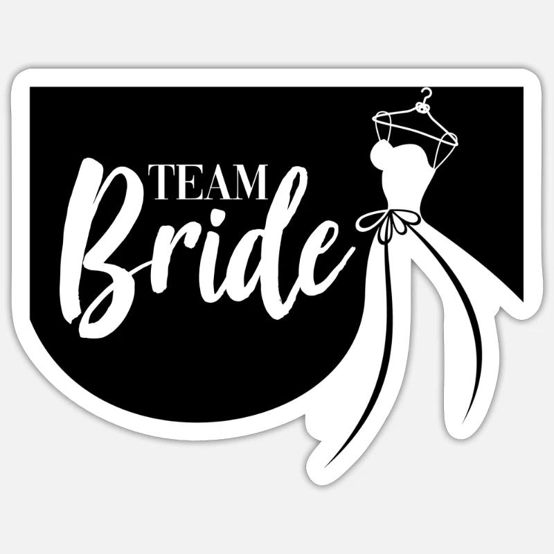 Mariage de mariée d'équipe - Sticker taille S (10 x 10 cm) - blanc mat