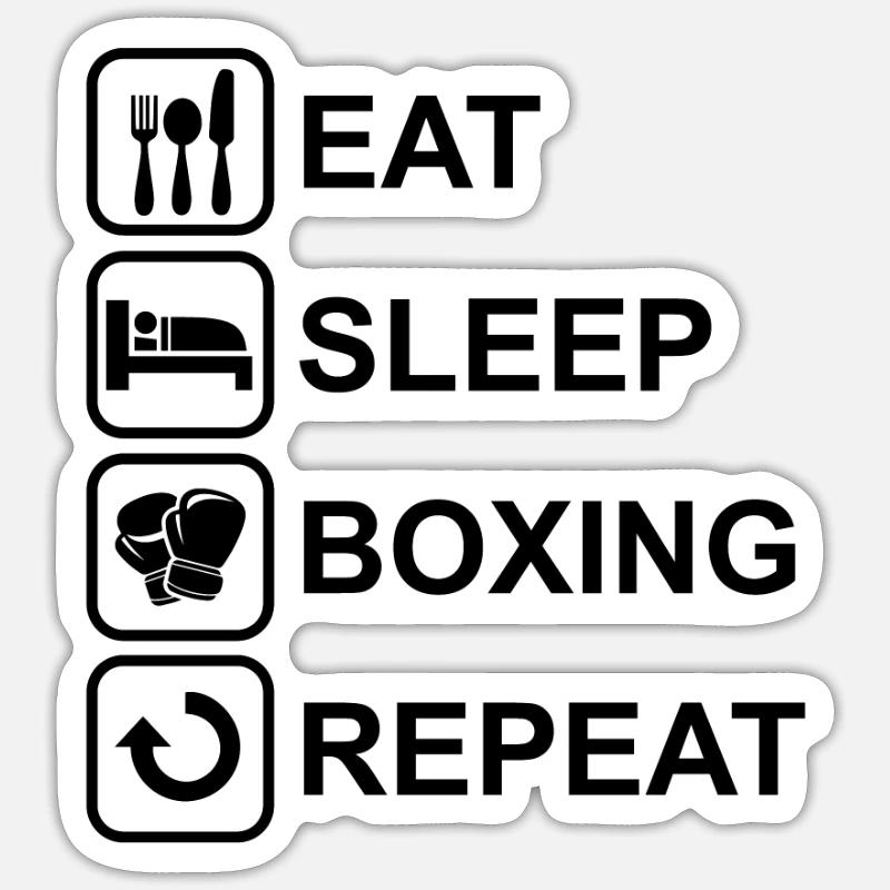 Boxe - Sticker taille S (10 x 10 cm) - blanc mat