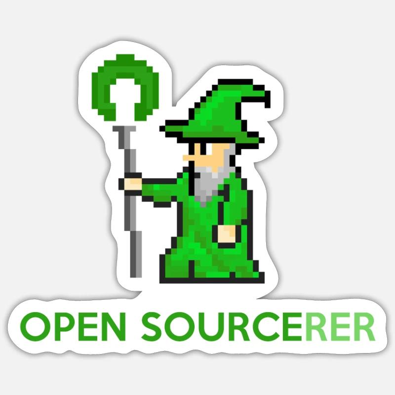 Open sourcerer developer t-shirt Sticker size S (10 x 10 cm)