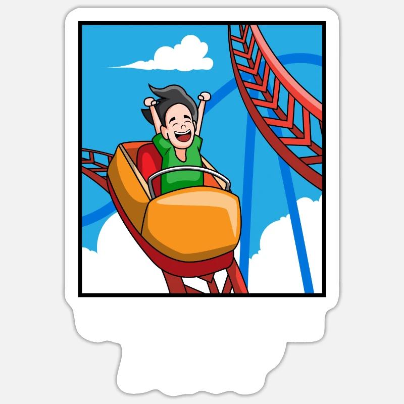 Roller coaster rides theme park gift Sticker size S (10 x 10 cm)
