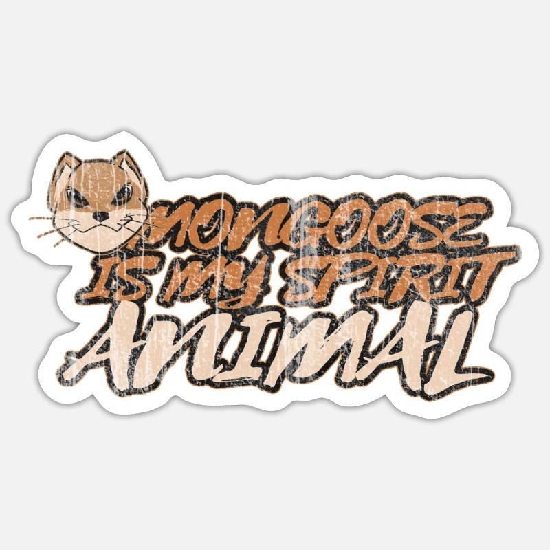 Mangouste - Sticker taille S (10 x 10 cm) - blanc mat