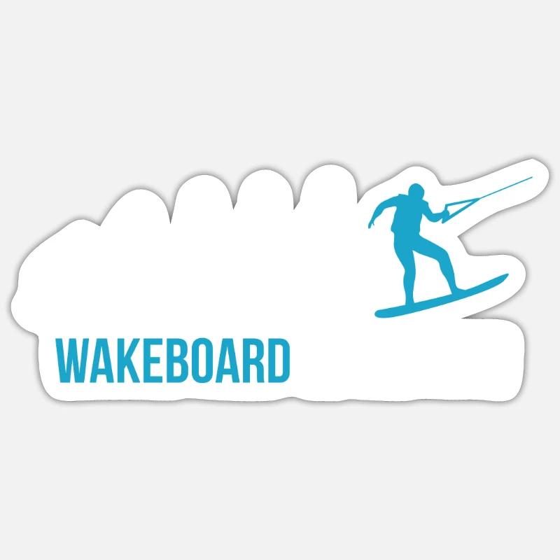 Wakeboard Evolution - Sticker størrelse S (10 x 10 cm) - mat hvid