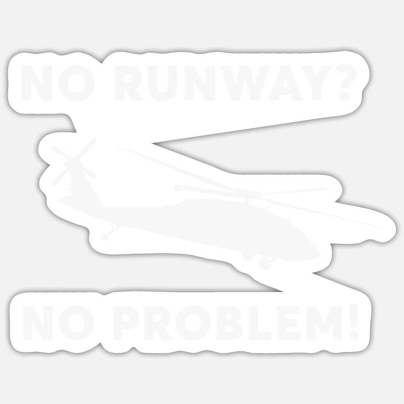 PIlot d'hélicoptère - Sticker taille S (10 x 10 cm) - blanc mat
