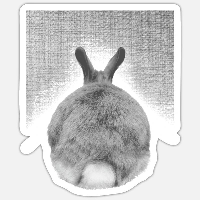 Bunny from behind - Sticker size S (10 x 10 cm) - white matte
