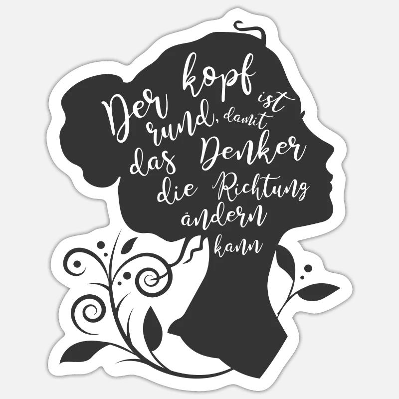 Weiser Kopf - Sticker Größe S (10 x 10 cm) - Mattweiß