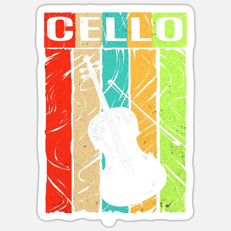 Violoncelle Sticker taille S (10 x 10 cm)
