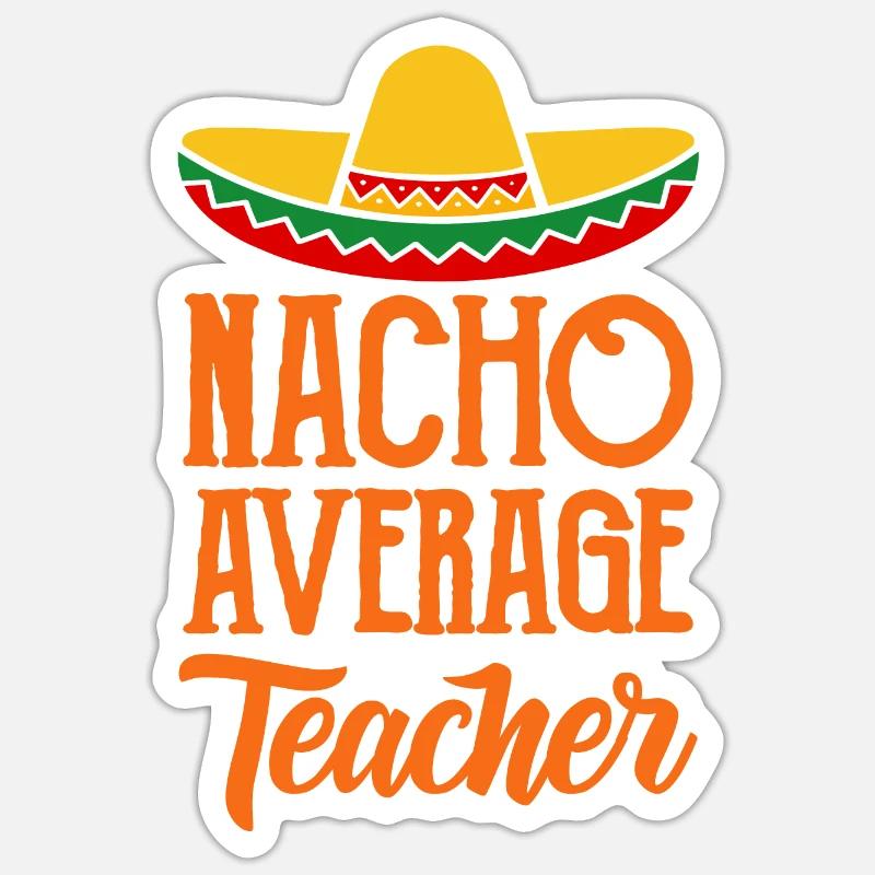 Lehrer Nacho Mit Sombrero Schule Geschenk Sticker Größe S (10 x 10 cm)