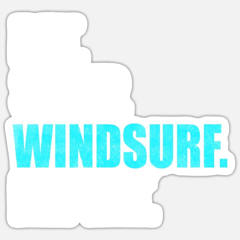 Windsurfer Windsurfen Windsurfing Geschenk - Sticker Größe S (10 x 10 cm) - Mattweiß