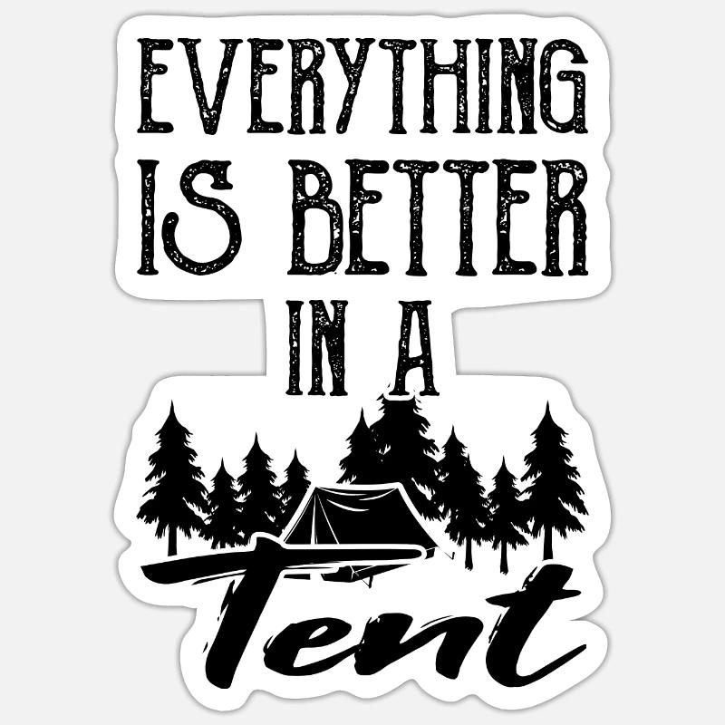 camping - Sticker size S (10 x 10 cm) - white matte