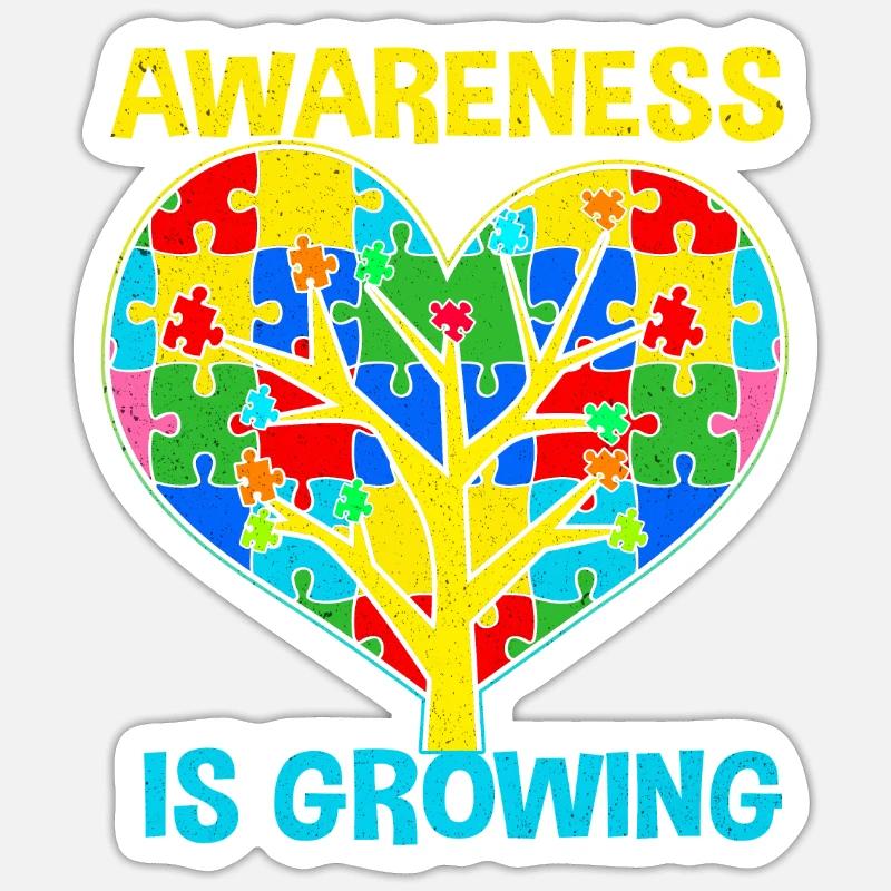 Autisme - Sticker taille S (10 x 10 cm) - blanc mat