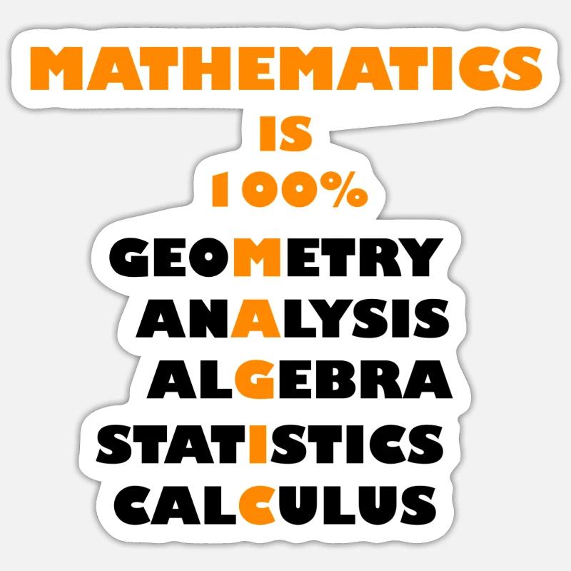 Les maths sont magiques! - Sticker taille S (10 x 10 cm) - blanc mat