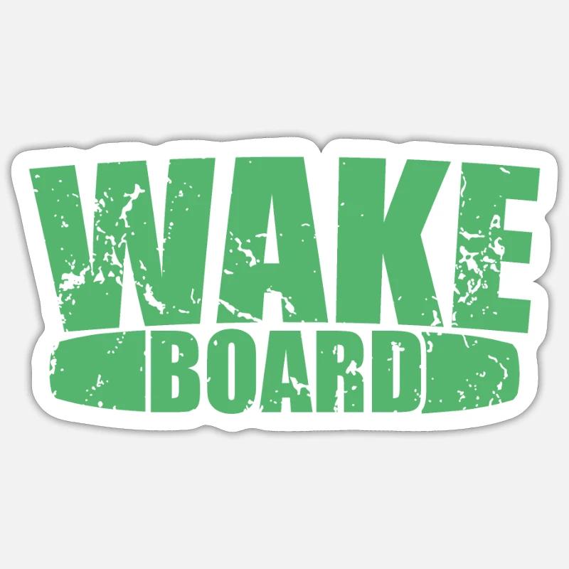 Wakeboard Wakeboard Wakeboard Wakeboarder Wakeboarder corde - Sticker taille S (10 x 10 cm) - blanc mat