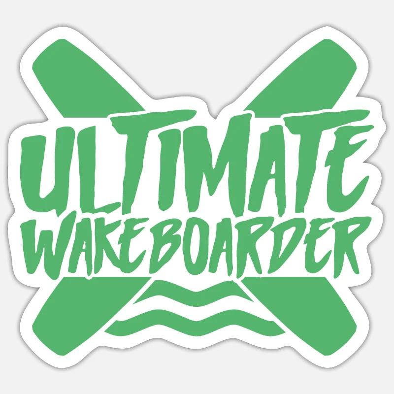 Wakeboard wakeboard wakeboard de wakeboard de la corde - Sticker taille S (10 x 10 cm) - blanc mat