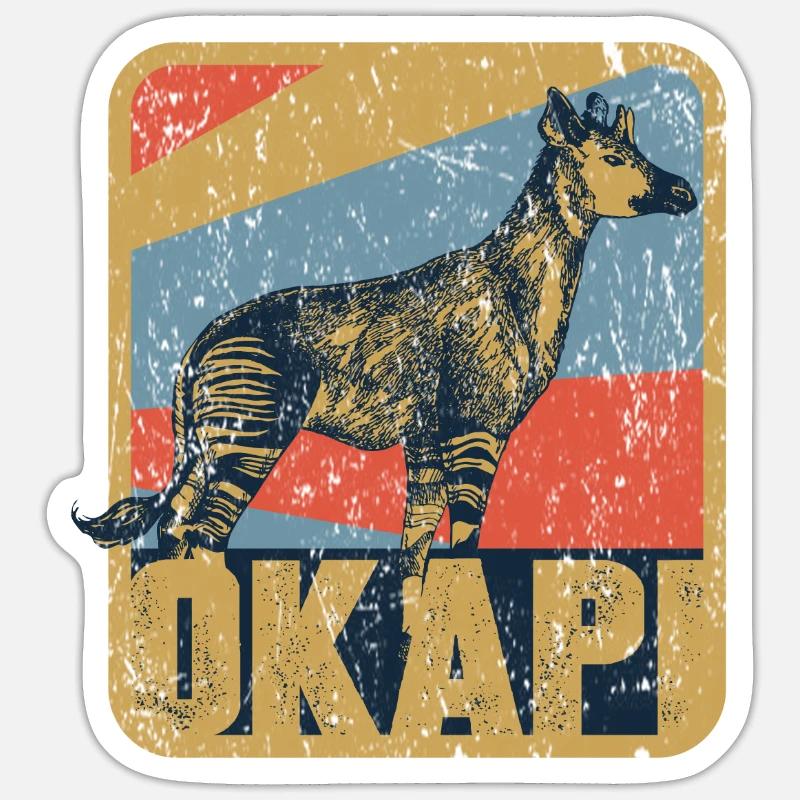 Okapi Retro Sticker size S (10 x 10 cm)