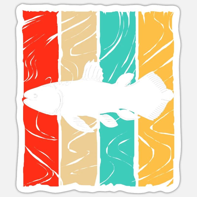 Coelacanth Extinct Fossil Fish Gift Sticker size S (10 x 10 cm)