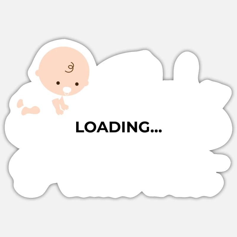 Baby Loading Please Wait Schwangerschaft Mutter Sticker Größe S (10 x 10 cm)