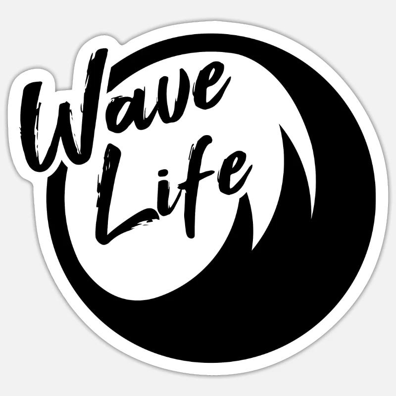 surf - Sticker taille S (10 x 10 cm) - blanc mat