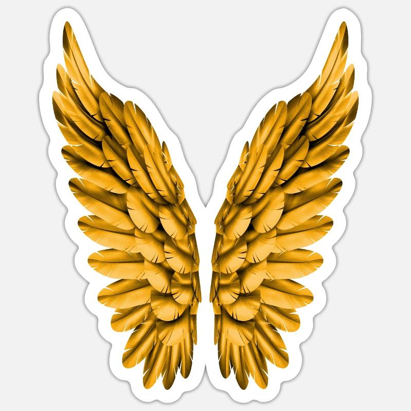 Ali d'angelo Oro Ali d'Oro Angelo Ali d'Angelo - Sticker formato S (10 x 10 cm) - bianco opaco