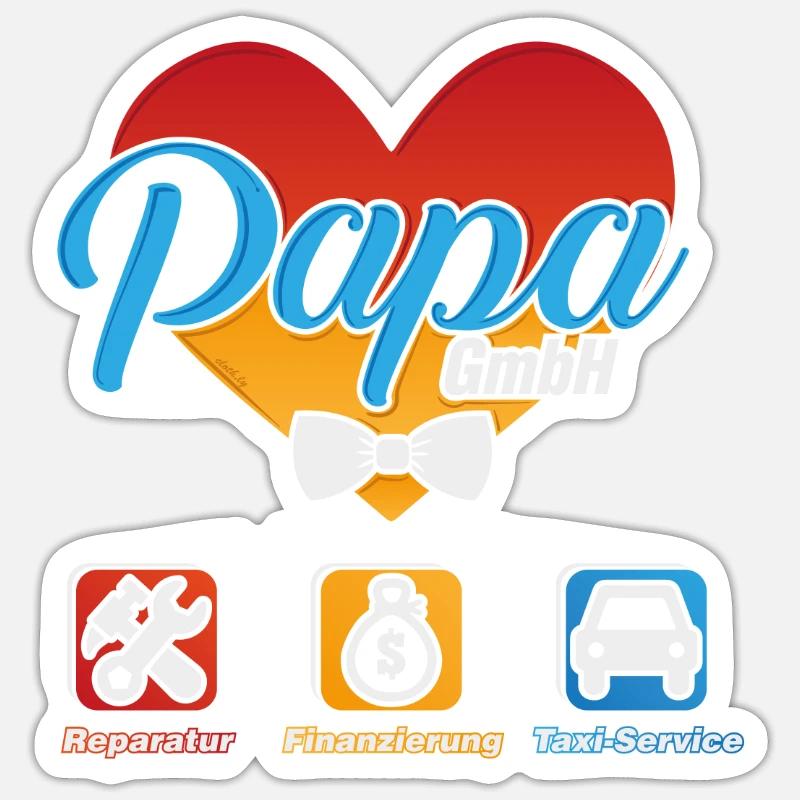 Funny Daddy Father Gift Idea - Sticker size S (10 x 10 cm) - white matte