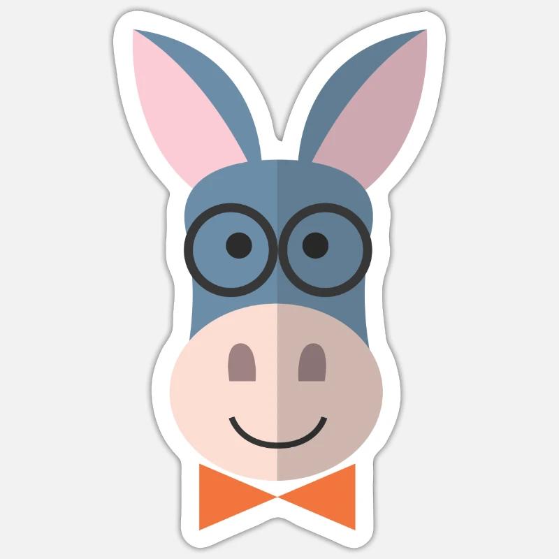 Âne âne animaux Sticker taille S (10 x 10 cm)