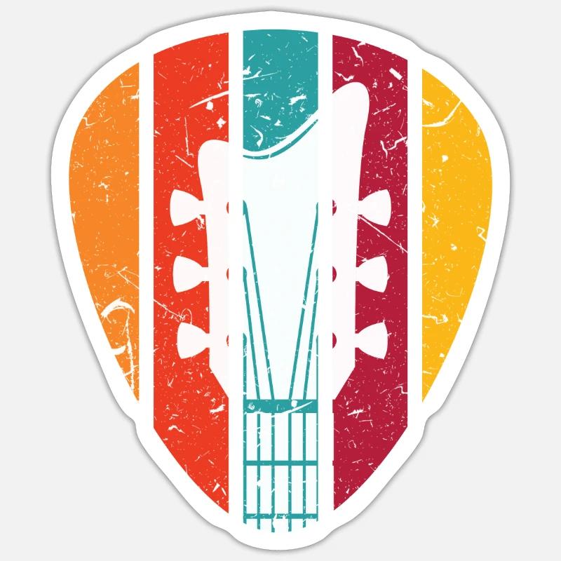 guitar - Sticker size S (10 x 10 cm) - white matte