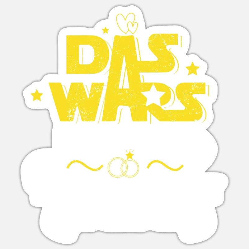 Das war's Ich heirate - Sticker Größe S (10 x 10 cm) - Mattweiß