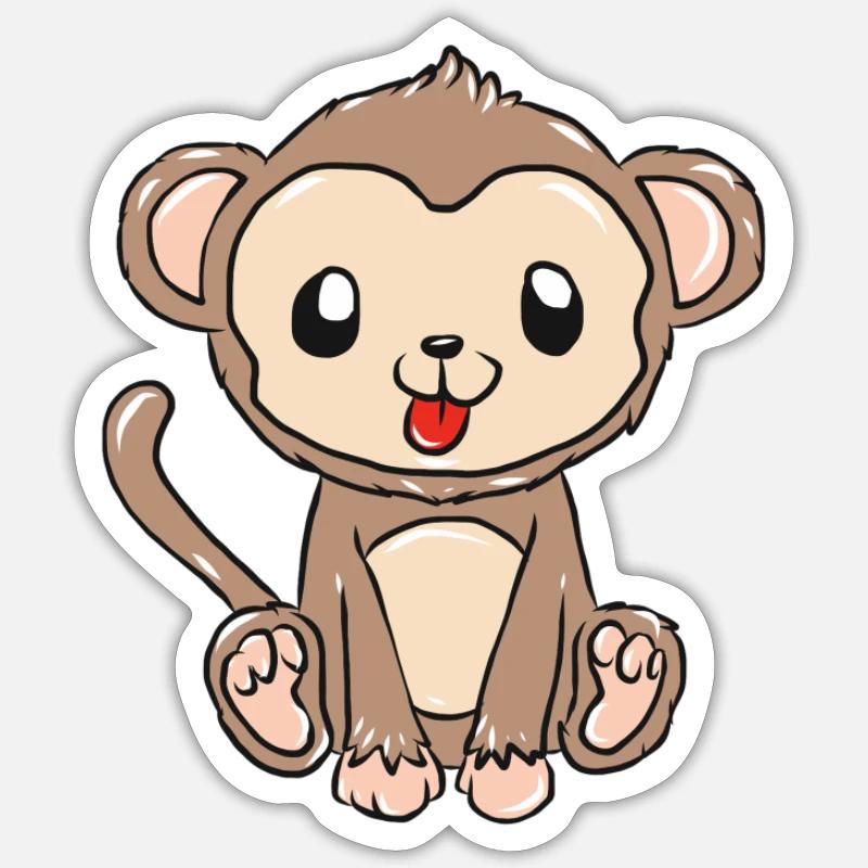 monkey - Sticker size S (10 x 10 cm) - white matte