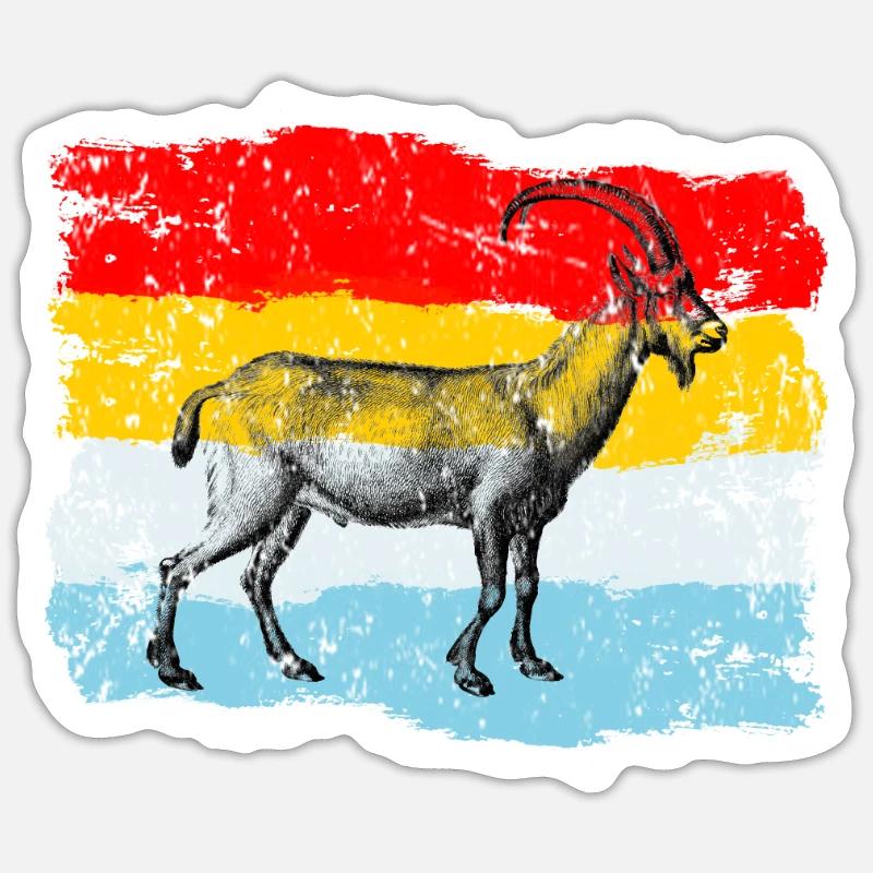 chèvre - Sticker taille S (10 x 10 cm) - blanc mat