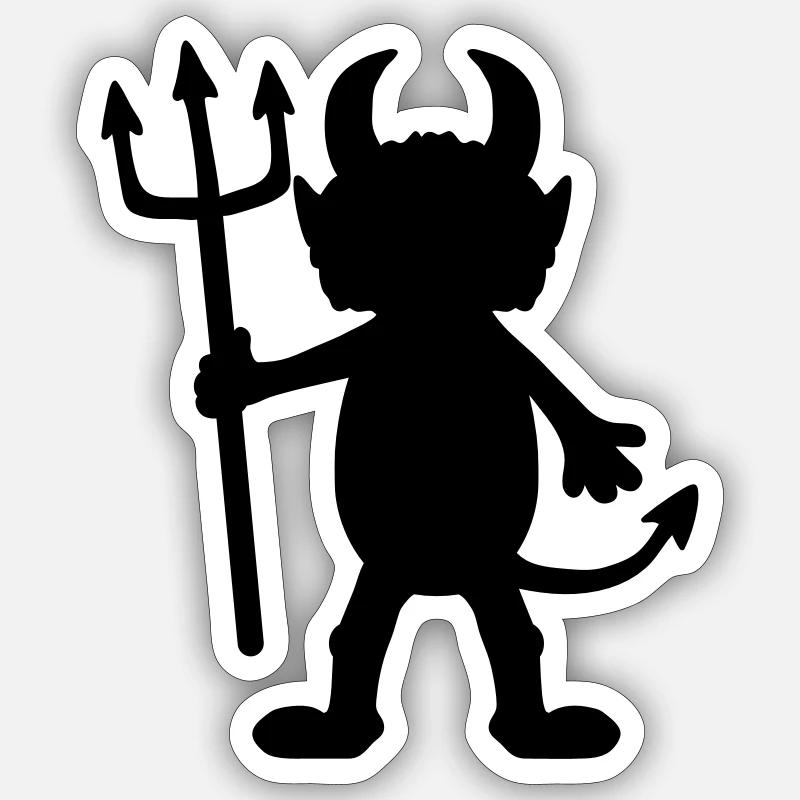 Devil man cartoon character Sticker size S (10 x 10 cm)