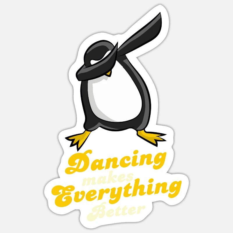 Dubbing Pinguin Dubstep Tanzen Geschenk - Sticker Größe S (10 x 10 cm) - Mattweiß