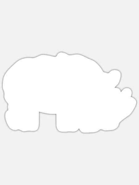 Nashorn Tiermotiv - one line drawing - Sticker Größe S (10 x 10 cm) - Mattweiß