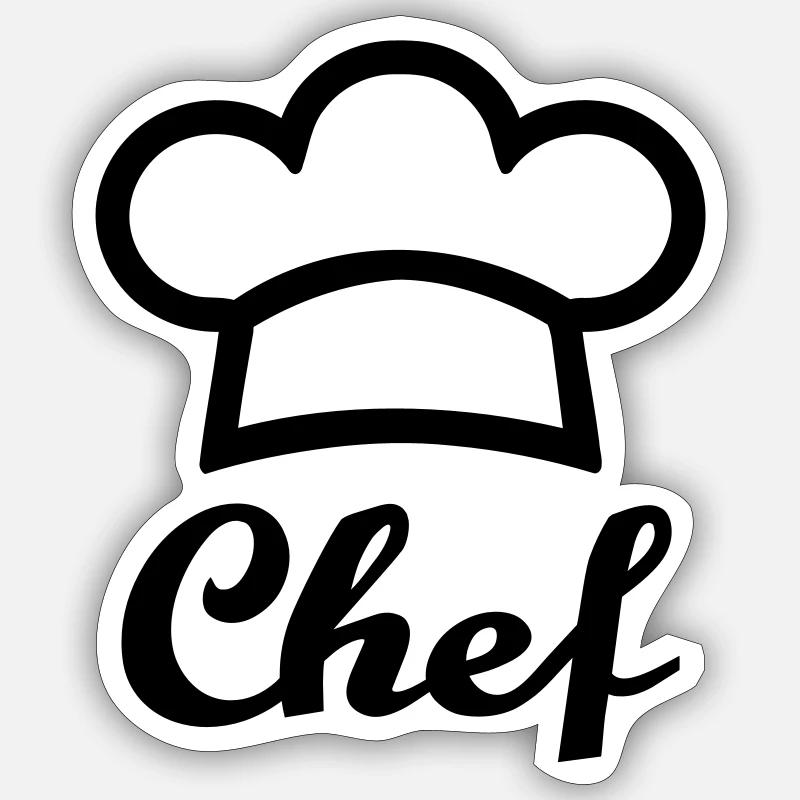 Cuisinier - Sticker taille S (10 x 10 cm) - blanc mat