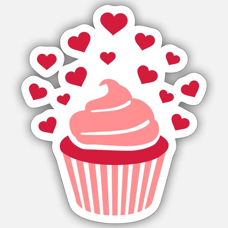 Cupcake - Sticker size S (10 x 10 cm) - white matte