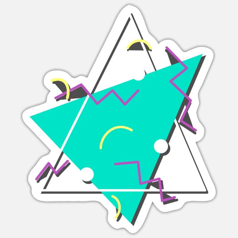 Typical 80s pattern triangles shapes Sticker size S (10 x 10 cm)