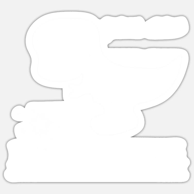 Dynamit Dino - Sticker taille S (10 x 10 cm) - blanc mat