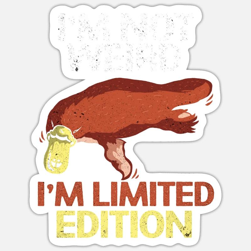 Schnabeltier - Sticker Größe S (10 x 10 cm) - Mattweiß