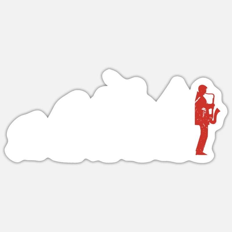 Saxophon Evolution - Sticker taille S (10 x 10 cm) - blanc mat