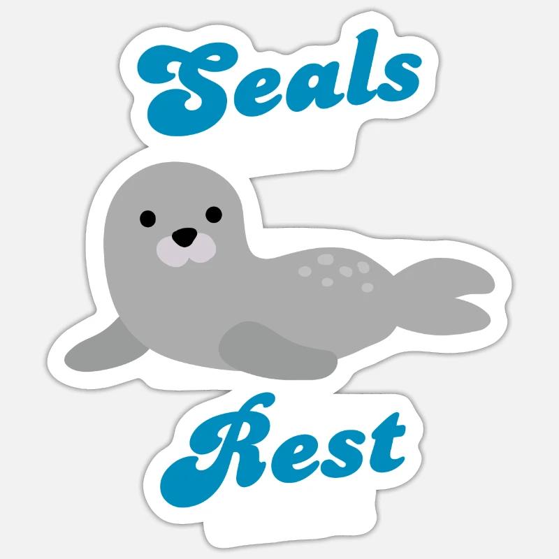 Phoque - Sticker taille S (10 x 10 cm) - blanc mat