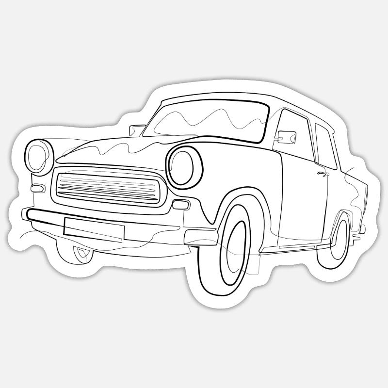 Oldtimer Car - Sticker size S (10 x 10 cm) - white matte