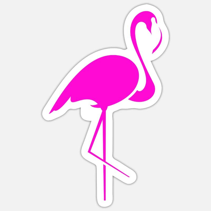 Flamingo - Sticker Größe S (10 x 10 cm) - Mattweiß