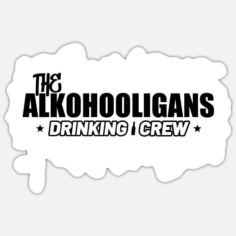 Alkohooligans Drinking Crew Drinking Group Shirt Sticker size S (10 x 10 cm)
