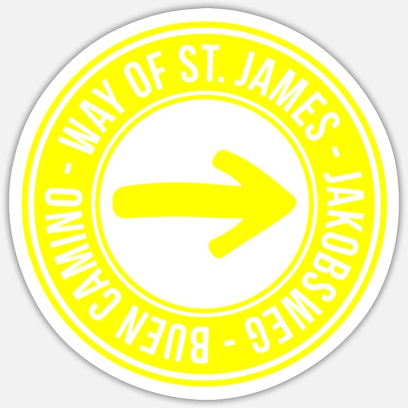 Pèlerins sur le Chemin de Saint-Jacques - Sticker taille S (10 x 10 cm) - blanc mat