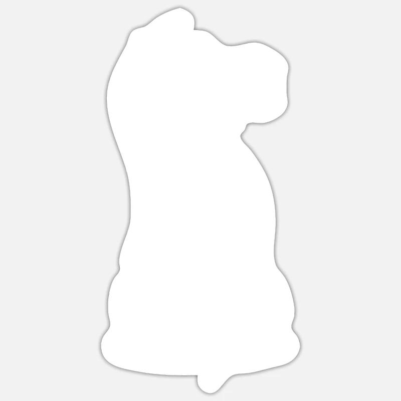 Échecs Springer - Sticker taille S (10 x 10 cm) - blanc mat