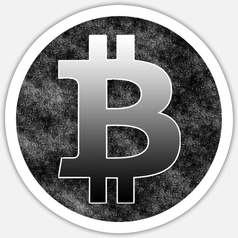 Bitcoin - Sticker taille S (10 x 10 cm) - blanc mat